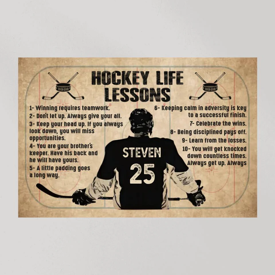 Hockey Life Lessons - Custom Canvas Poster - Anniversary Gift For Hockey Lovers - Image 7