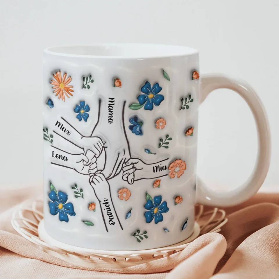Holding Hands Hold My Heart - Custom Edge Mug - Mother's Day Gift - Gift For Mom Grandma - Image 7