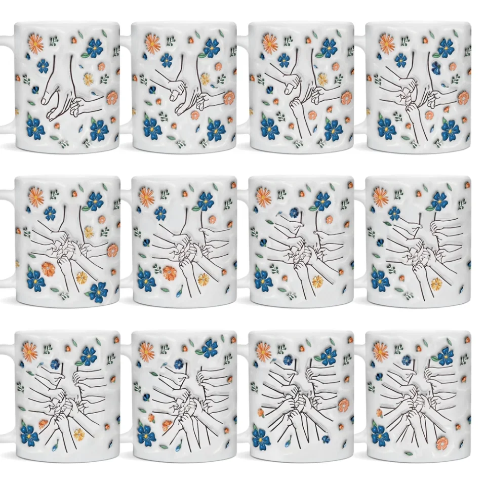 Holding Hands Hold My Heart - Custom Edge Mug - Mother's Day Gift - Gift For Mom Grandma - Image 8