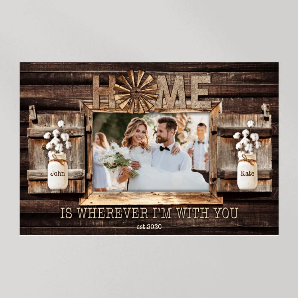 Home Is Wherever I'm With You Custom Canvas Poster Anniversary Gift - Image 3