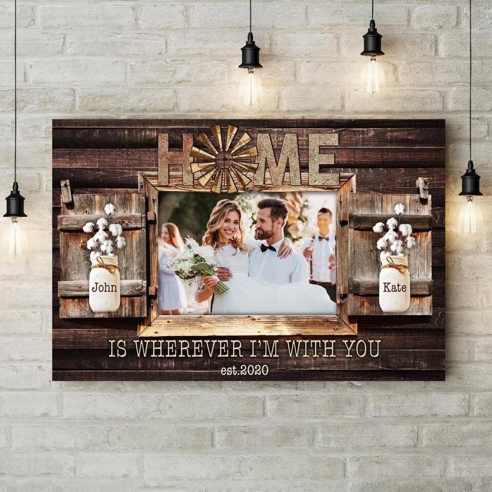 Home Is Wherever I'm With You Custom Canvas Poster Anniversary Gift - Image 4
