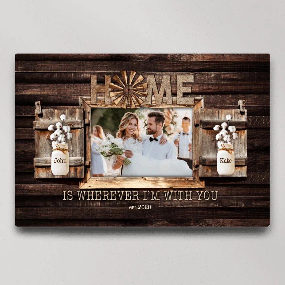 Home Is Wherever I'm With You Custom Canvas Poster Anniversary Gift - Image 5