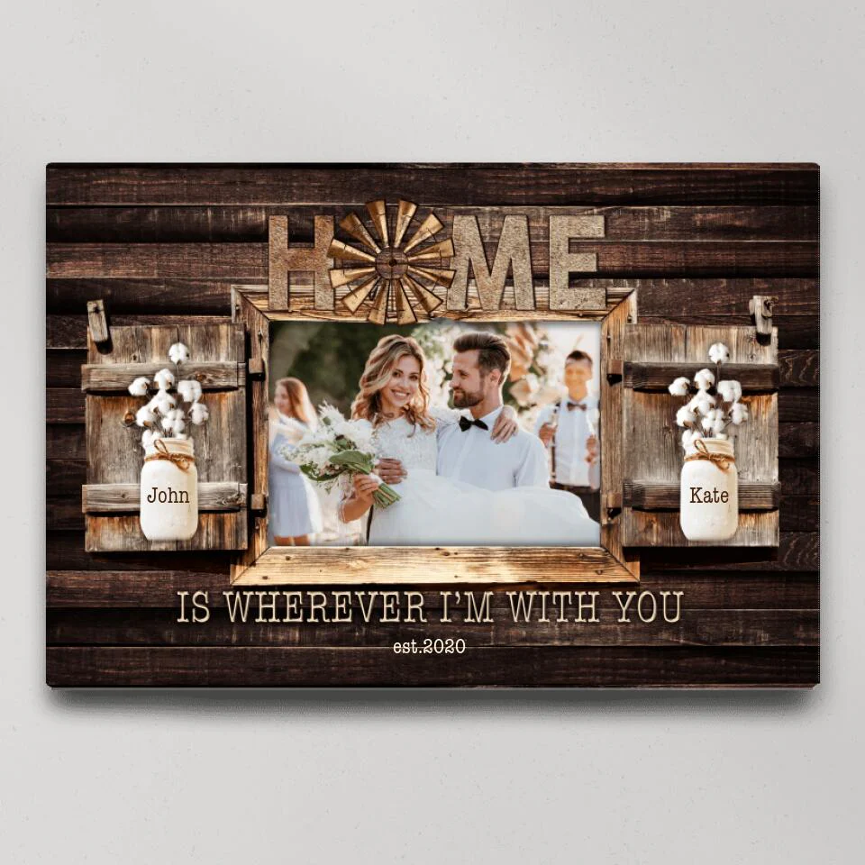 Home Is Wherever I'm With You Custom Canvas Poster Anniversary Gift - Image 6