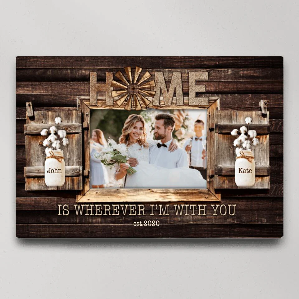 Home Is Wherever I'm With You Custom Canvas Poster Anniversary Gift - Image 7