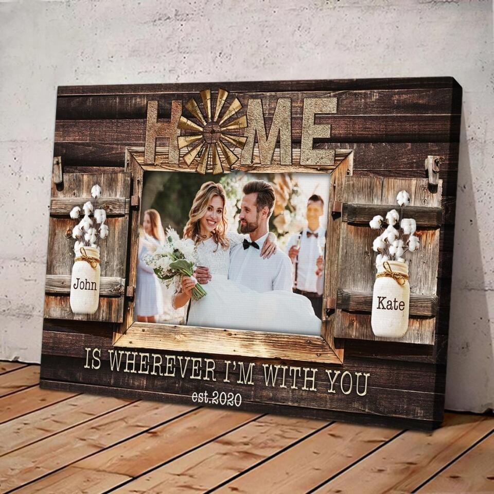 Home Is Wherever I'm With You Custom Canvas Poster Anniversary Gift - Image 9