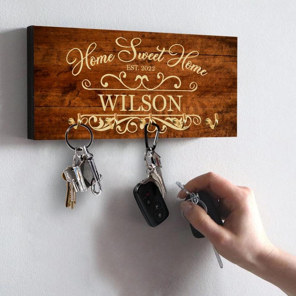 Home Sweet Home - House Warming Present Idea - Custom Key Holder - Anniversary Gift For Parents - Image 10