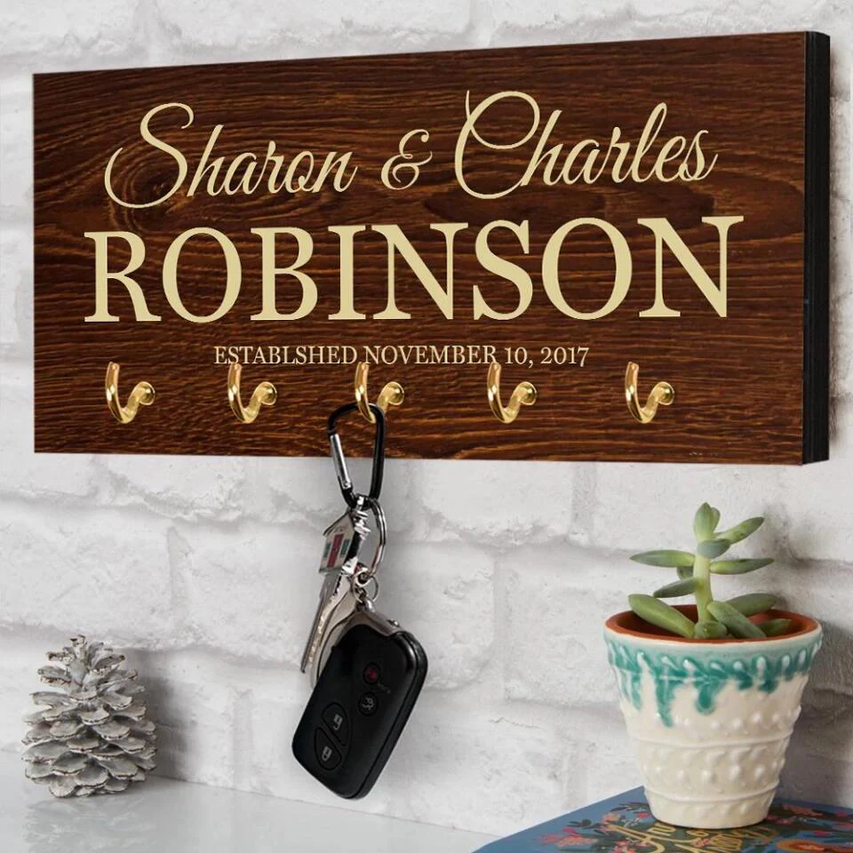 Home Sweet Home - House Warming Present Idea - Custom Key Holder - Anniversary Gift For Parents - Image 15
