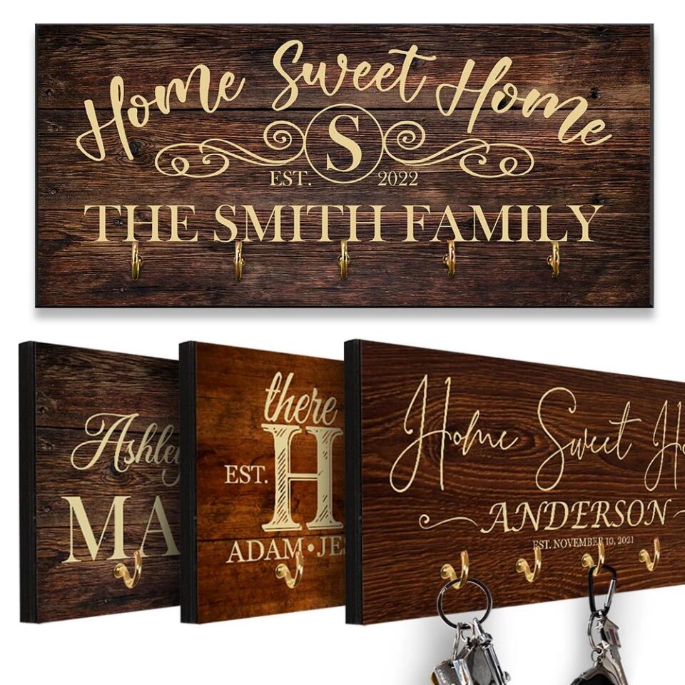 Home Sweet Home - House Warming Present Idea - Custom Key Holder - Anniversary Gift For Parents - Image 9