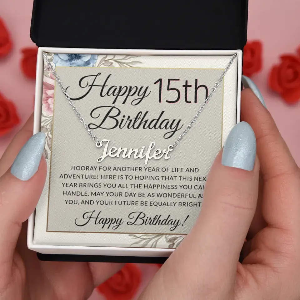 Hooray For Another Year Of Life And Adventure Personalized Name Necklace - Image 2