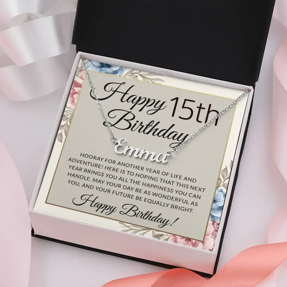 Hooray For Another Year Of Life And Adventure Personalized Name Necklace - Image 3