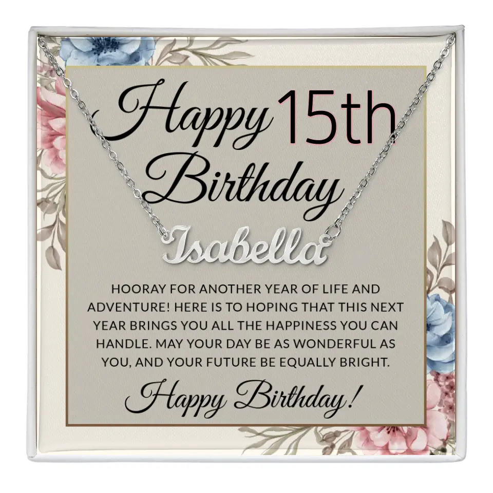 Hooray For Another Year Of Life And Adventure Personalized Name Necklace - Image 4