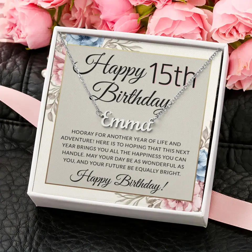 Hooray For Another Year Of Life And Adventure Personalized Name Necklace - Image 5