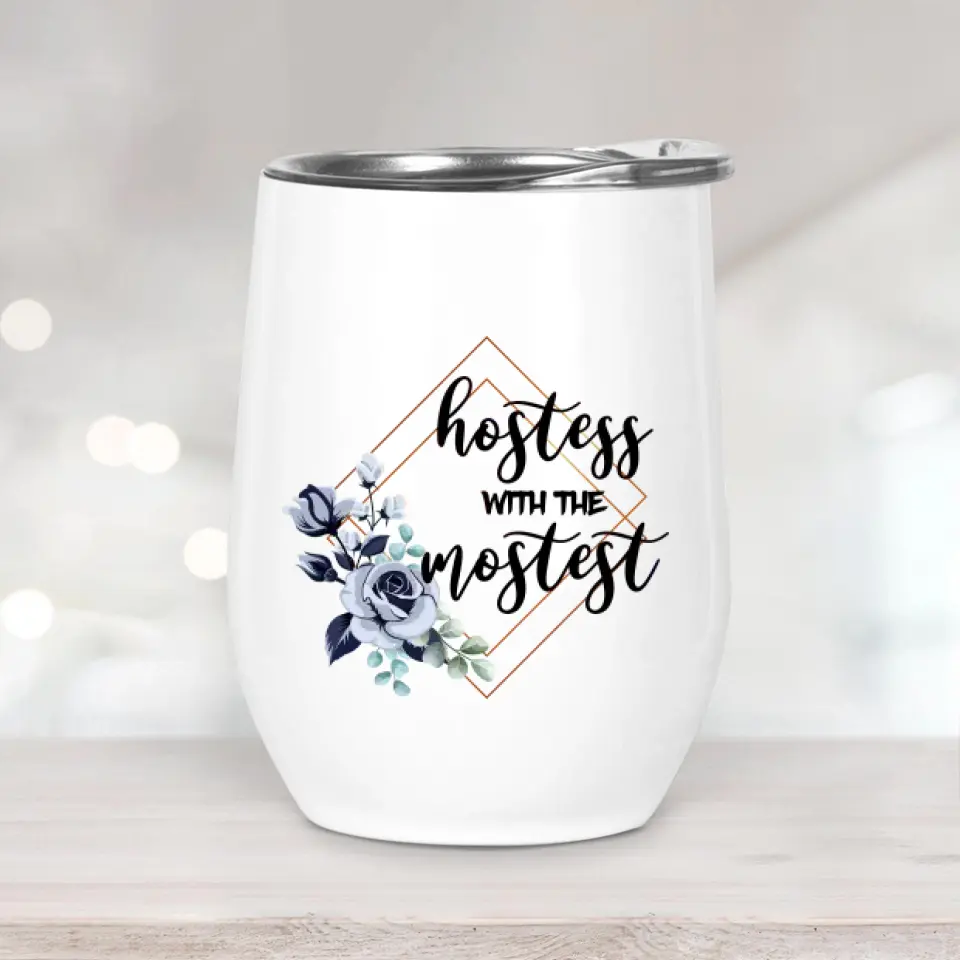 Hostess With The Mostest - Personalized Wine Tumbler - Gift For Flight Attendants - Image 2