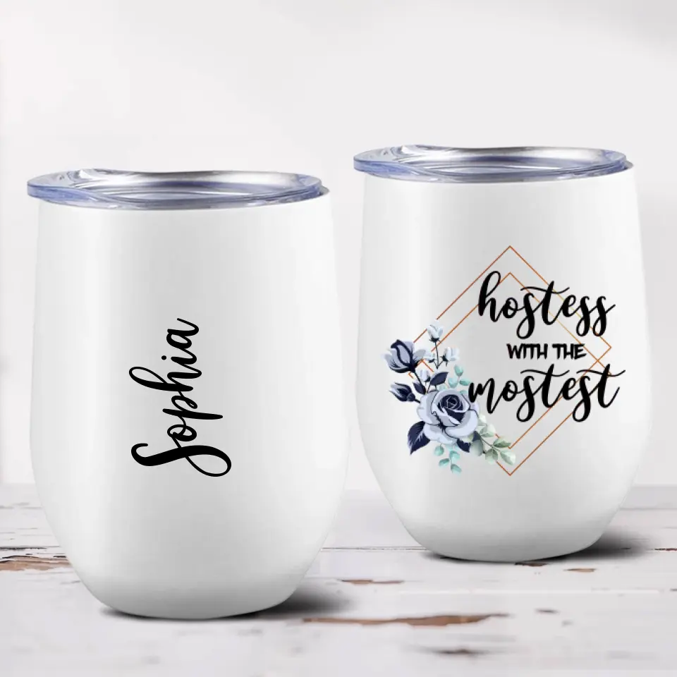 Hostess With The Mostest - Personalized Wine Tumbler - Gift For Flight Attendants - Image 3