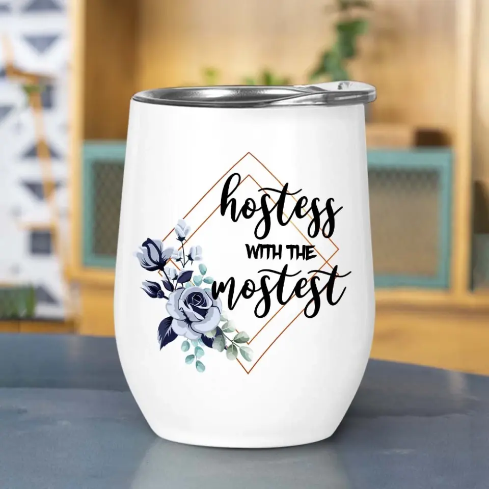 Hostess With The Mostest - Personalized Wine Tumbler - Gift For Flight Attendants - Image 4