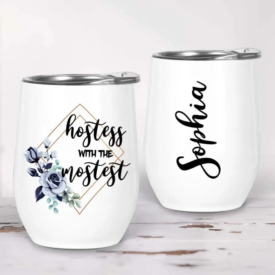 Hostess With The Mostest - Personalized Wine Tumbler - Gift For Flight Attendants - Image 5