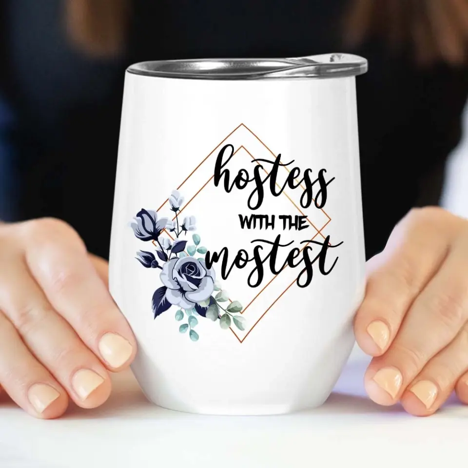 Hostess With The Mostest - Personalized Wine Tumbler - Gift For Flight Attendants - Image 6