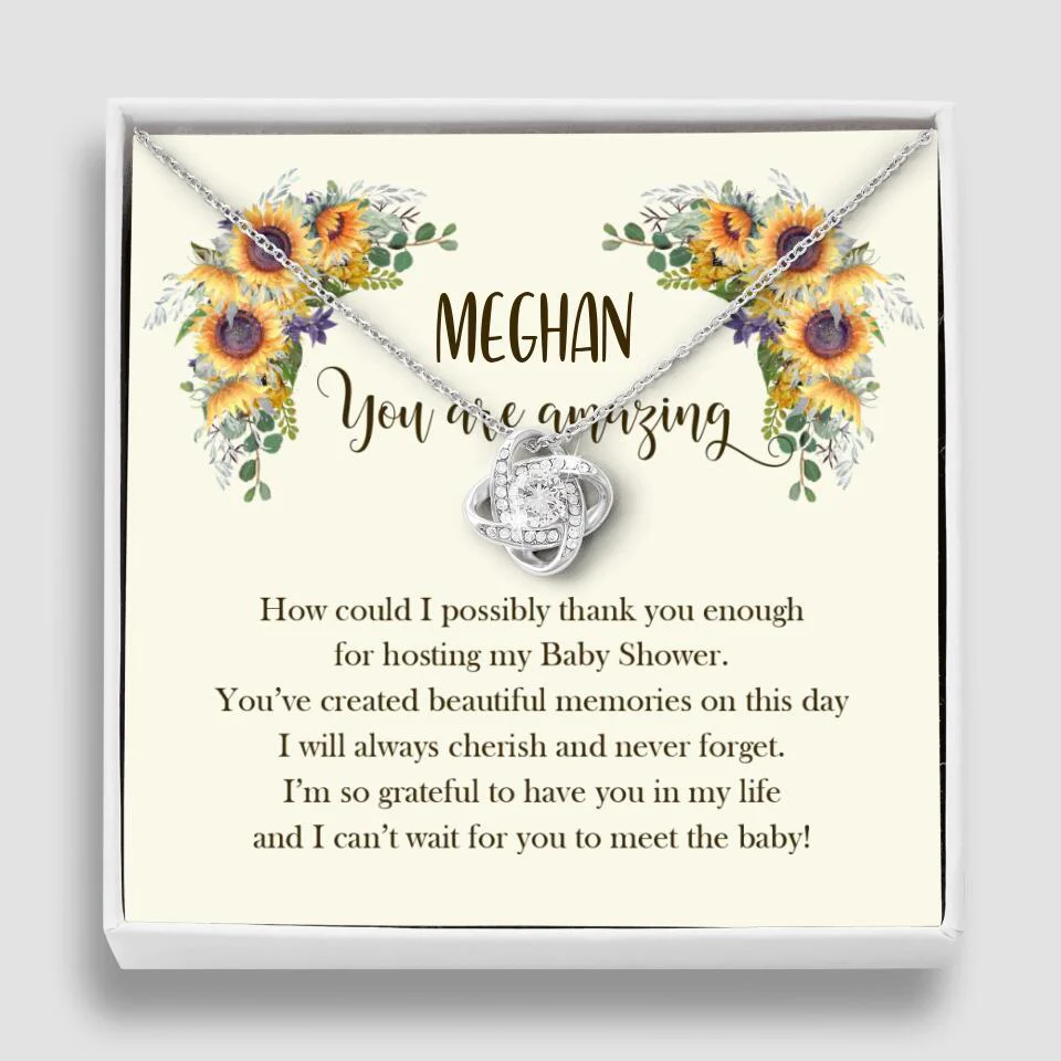 How Could I Possible Thank You Enough - Sunflower Necklace - Custom Name - Thank You Gift for Baby Shower Hostess - Image 10