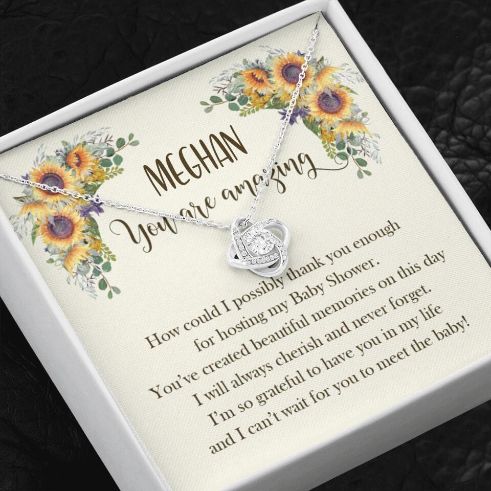 How Could I Possible Thank You Enough - Sunflower Necklace - Custom Name - Thank You Gift for Baby Shower Hostess - Image 11