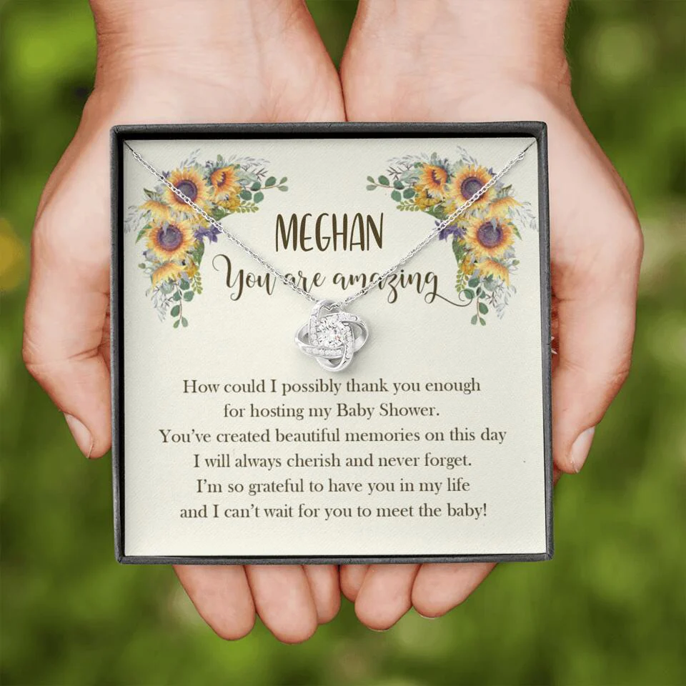 How Could I Possible Thank You Enough - Sunflower Necklace - Custom Name - Thank You Gift for Baby Shower Hostess - Image 12