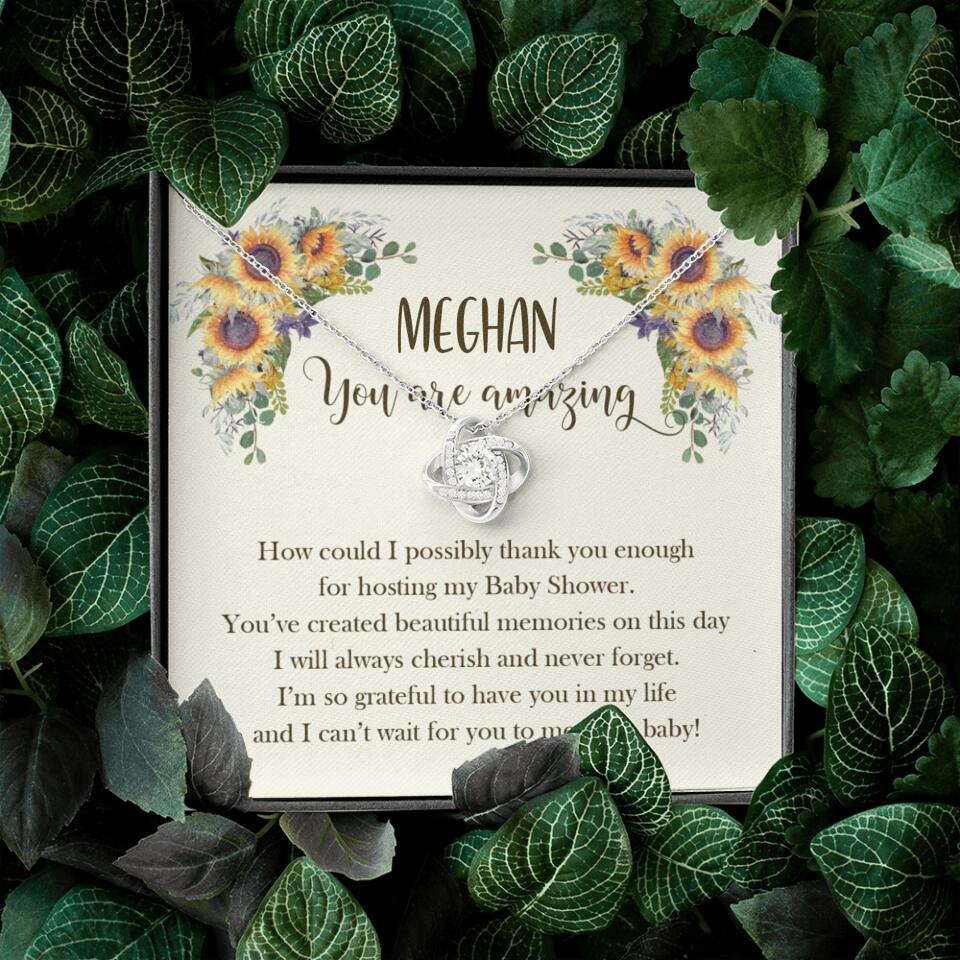 How Could I Possible Thank You Enough - Sunflower Necklace - Custom Name - Thank You Gift for Baby Shower Hostess - Image 13