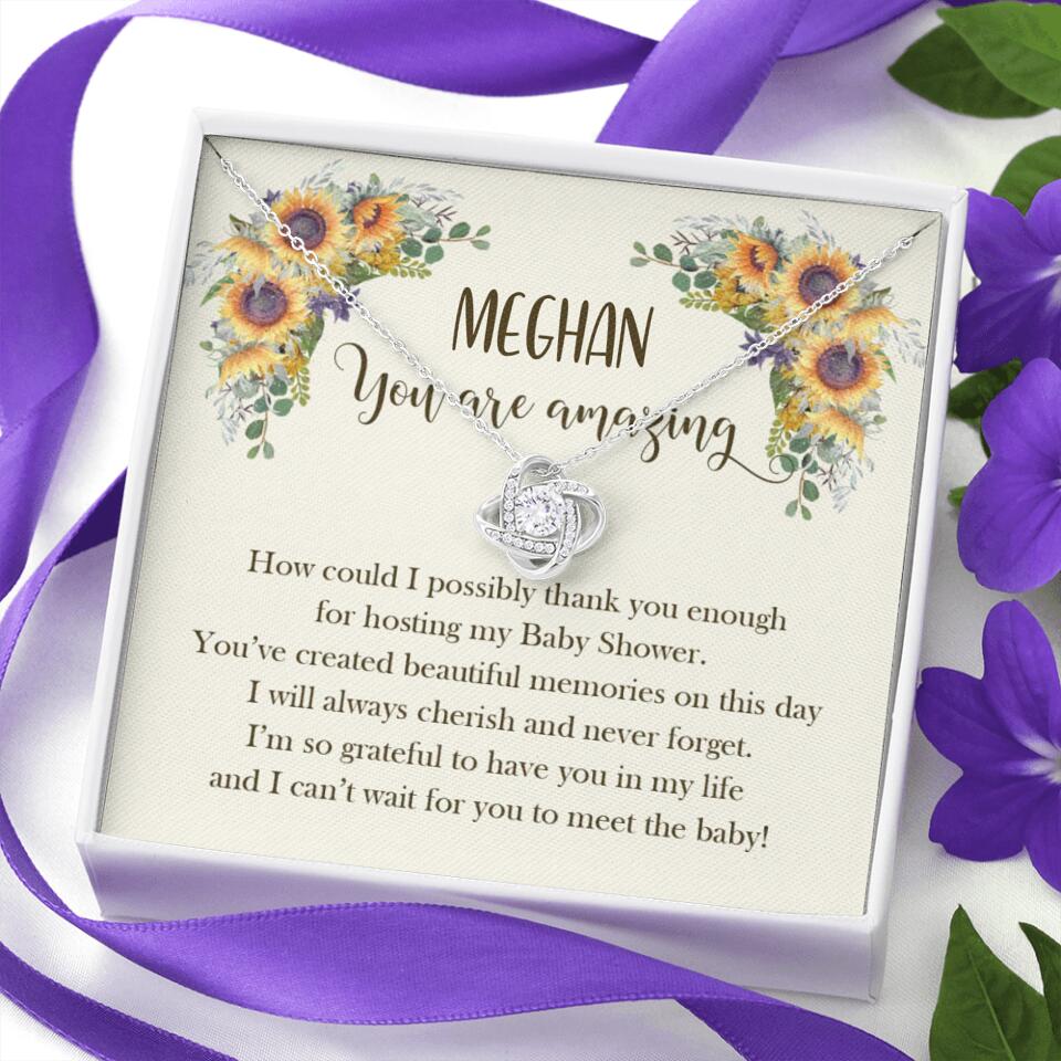 How Could I Possible Thank You Enough - Sunflower Necklace - Custom Name - Thank You Gift for Baby Shower Hostess - Image 14