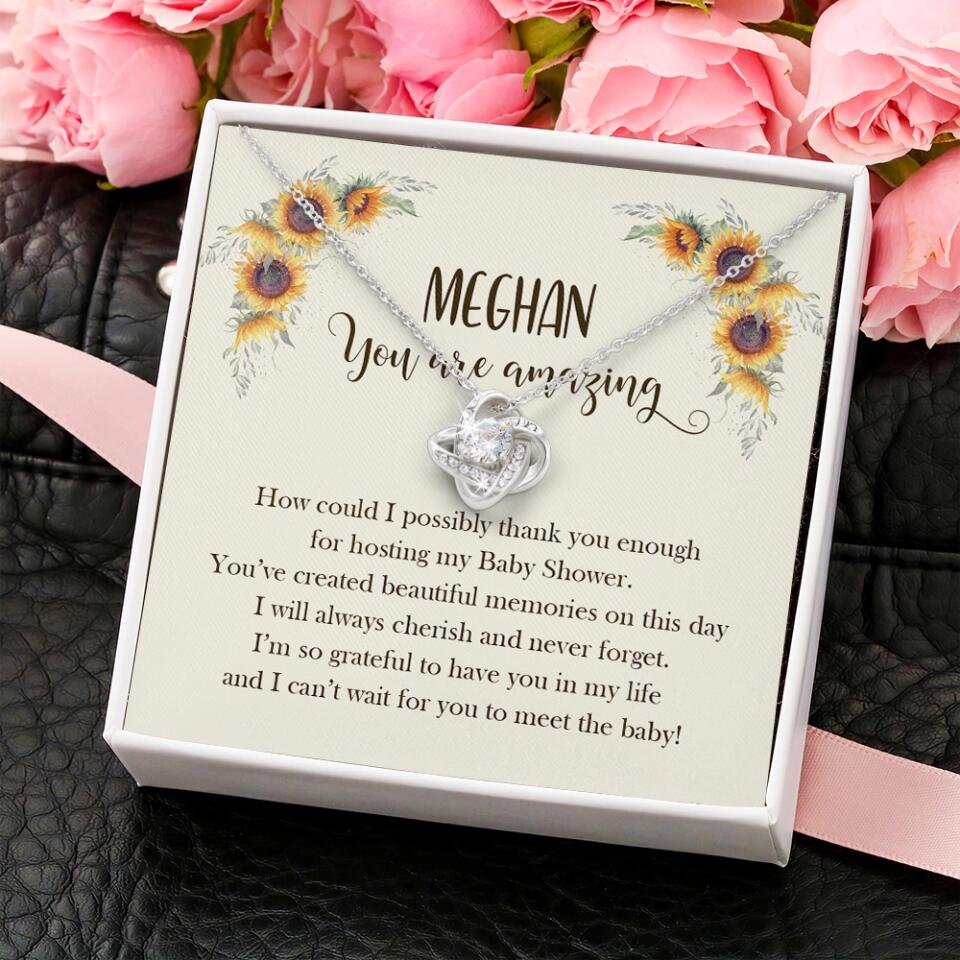 How Could I Possible Thank You Enough - Sunflower Necklace - Custom Name - Thank You Gift for Baby Shower Hostess - Image 9