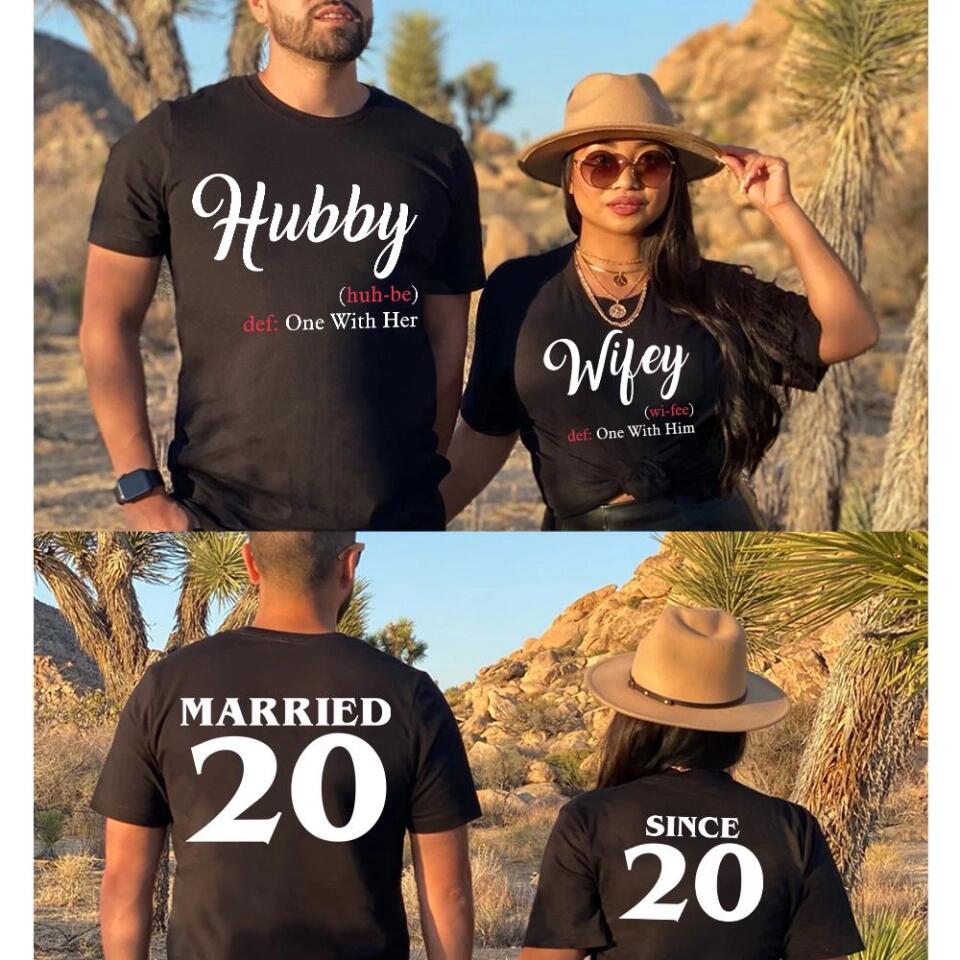 Hubby Wifey Married Since Personalized Shirts - Image 2