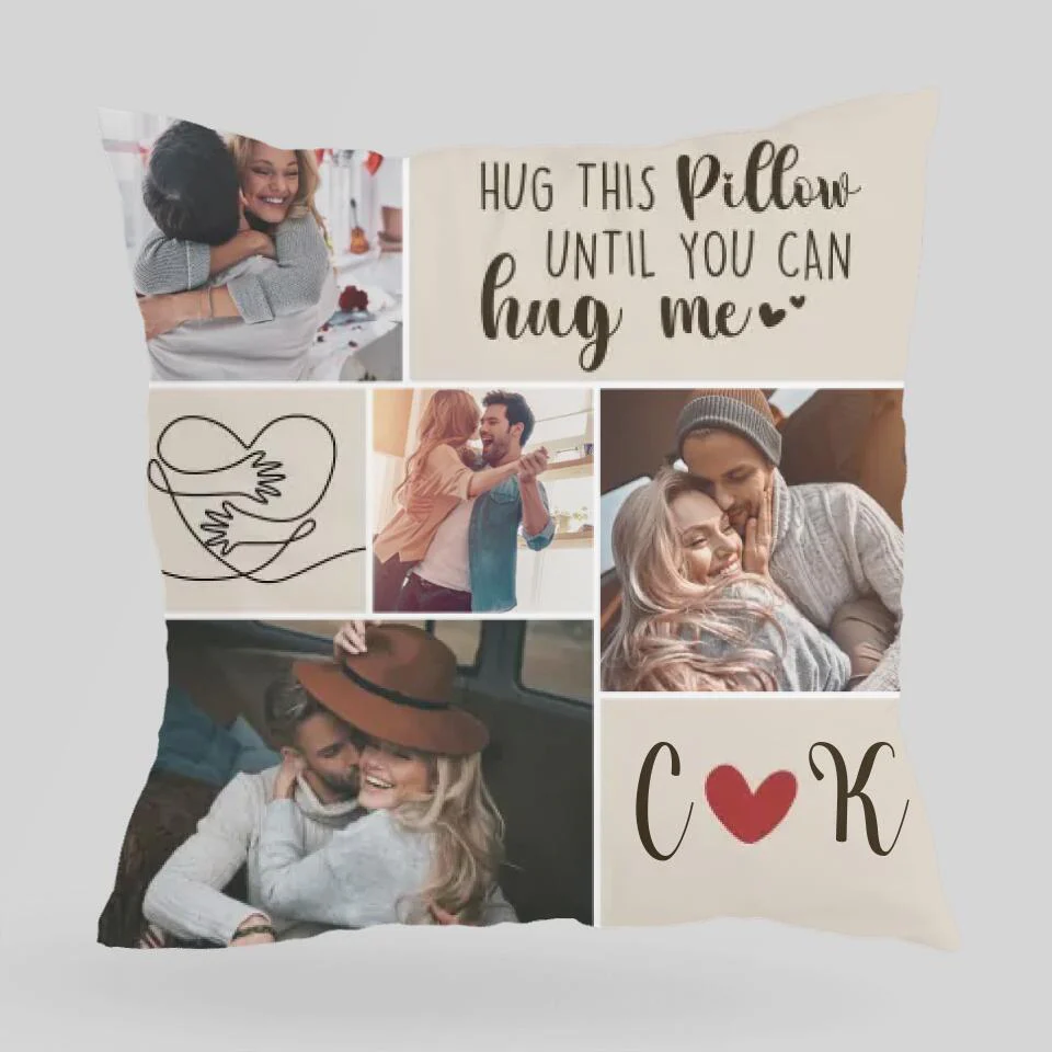 Hug This Pillow Until You Can Hug Me - Personalized Gift for Couple - Sorry Gift for Wife from Husband - Custom Canvas Pillow - 210ICNBNPI081 - Image 4