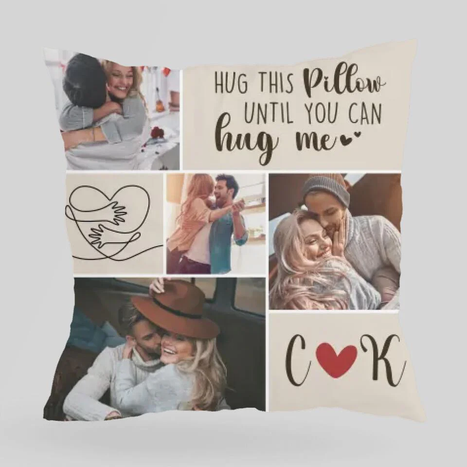 Hug This Pillow Until You Can Hug Me - Personalized Gift for Couple - Sorry Gift for Wife from Husband - Custom Canvas Pillow - 210ICNBNPI081 - Image 5