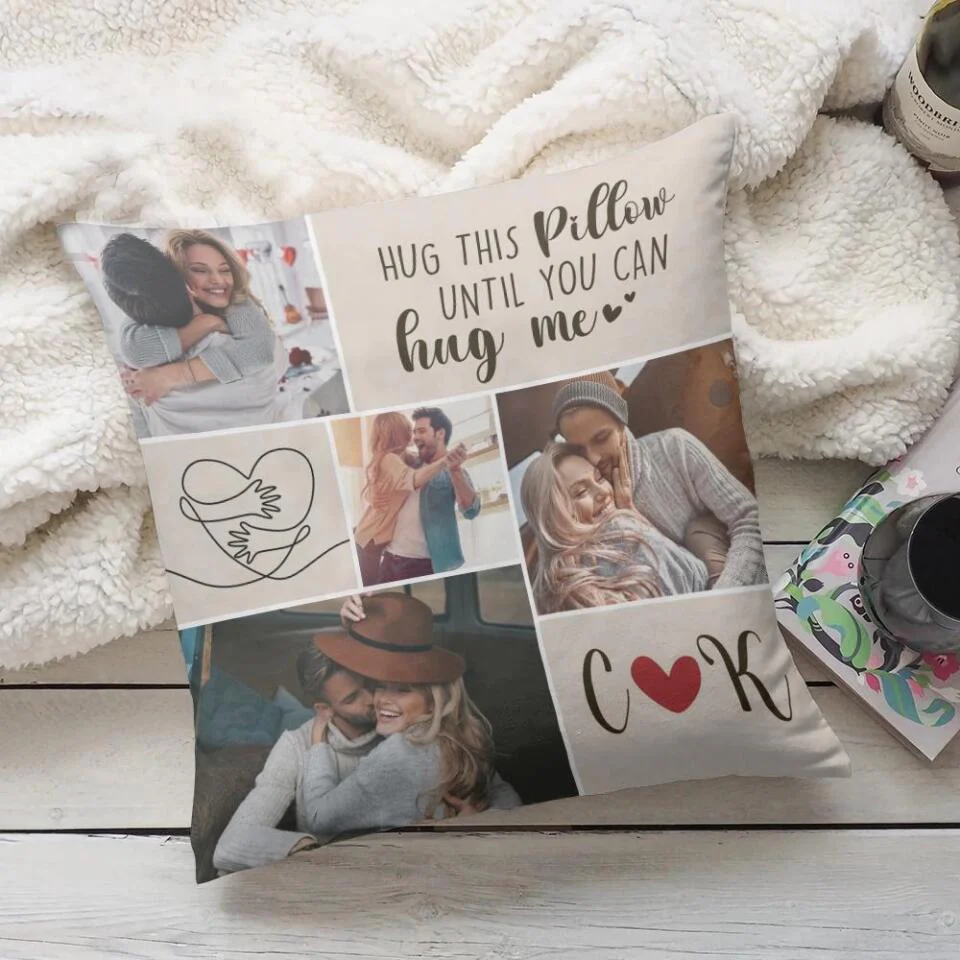 Hug This Pillow Until You Can Hug Me - Personalized Gift for Couple - Sorry Gift for Wife from Husband - Custom Canvas Pillow - 210ICNBNPI081 - Image 6