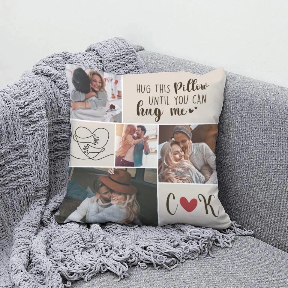 Hug This Pillow Until You Can Hug Me - Personalized Gift for Couple - Sorry Gift for Wife from Husband - Custom Canvas Pillow - 210ICNBNPI081 - Image 7