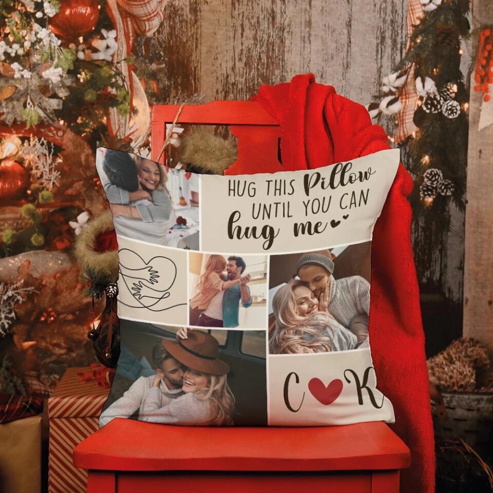 Hug This Pillow Until You Can Hug Me - Personalized Gift for Couple - Sorry Gift for Wife from Husband - Custom Canvas Pillow - 210ICNBNPI081 - Image 8