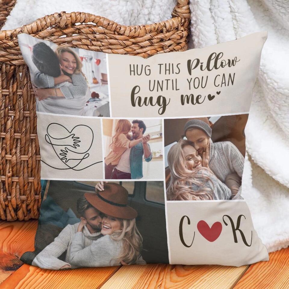 Hug This Pillow Until You Can Hug Me - Personalized Gift for Couple - Sorry Gift for Wife from Husband - Custom Canvas Pillow - 210ICNBNPI081 - Image 9
