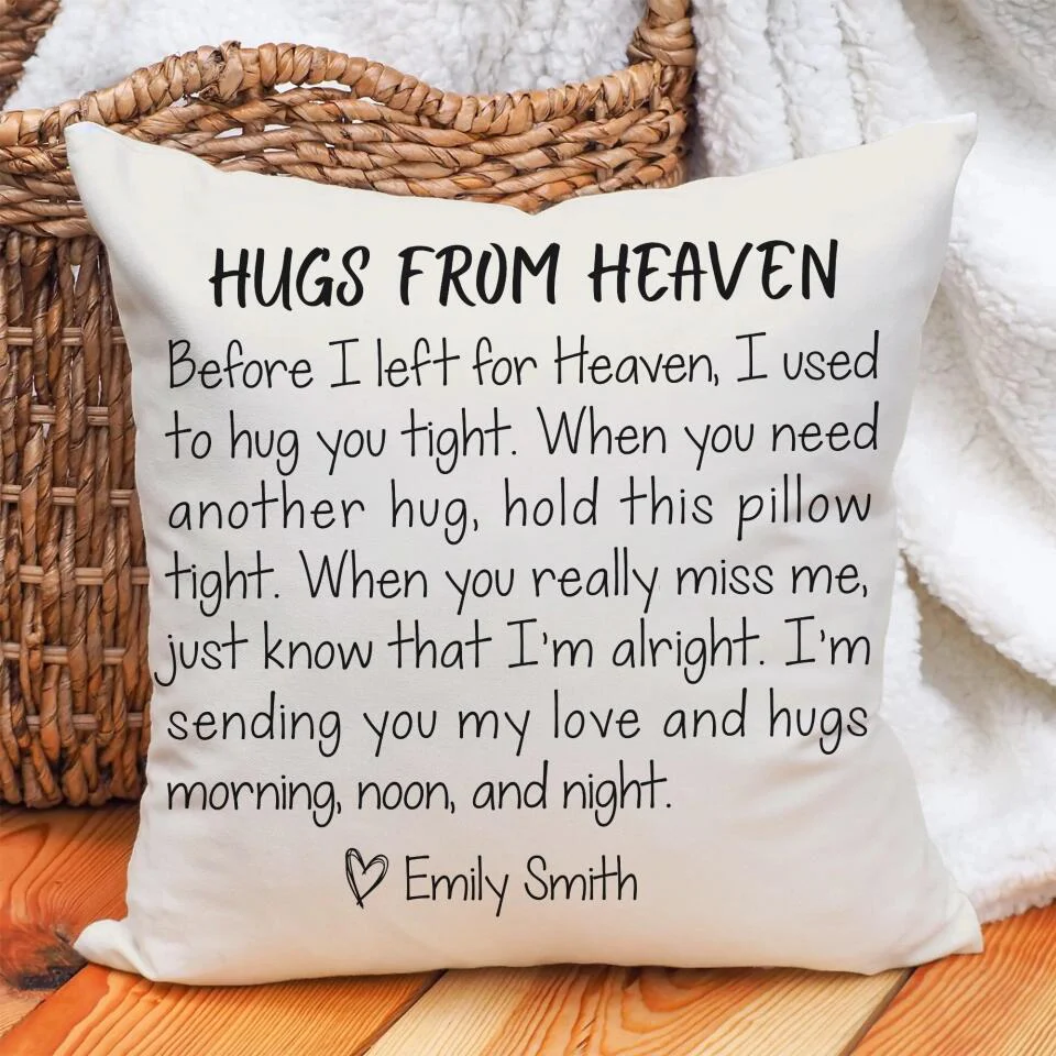 Hugs From Heaven Custom Pillow Memorial Gift For Loss Of Husband - Image 4