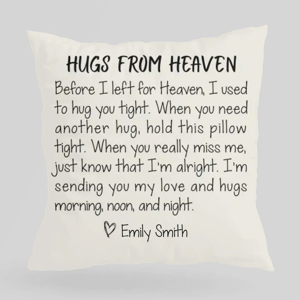 Hugs From Heaven Custom Pillow Memorial Gift For Loss Of Husband - Image 5