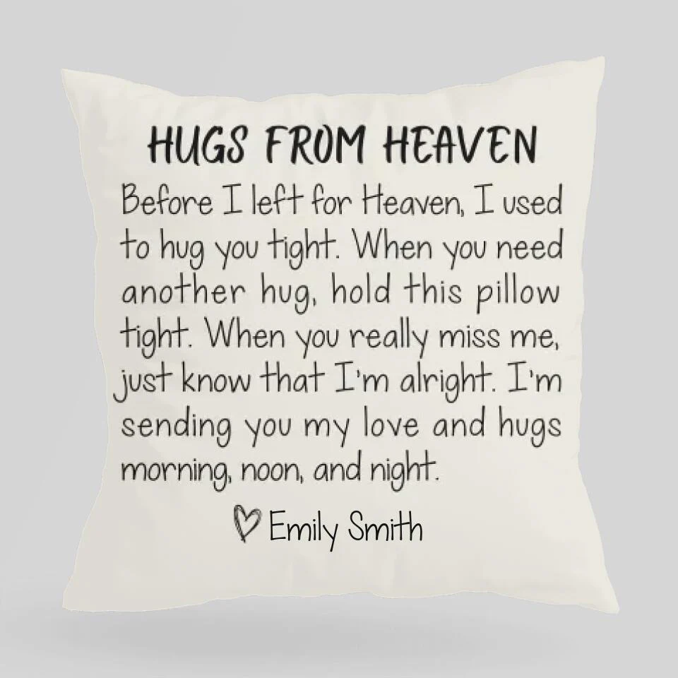Hugs From Heaven Custom Pillow Memorial Gift For Loss Of Husband - Image 6