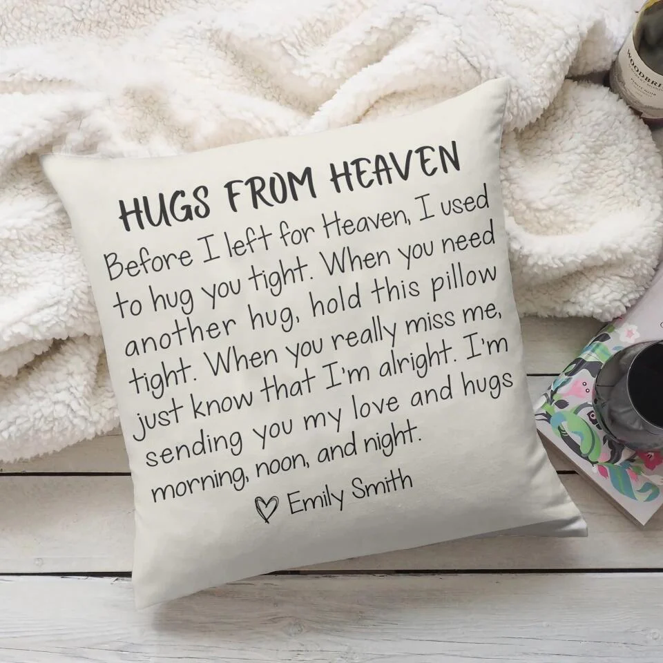 Hugs From Heaven Custom Pillow Memorial Gift For Loss Of Husband - Image 7