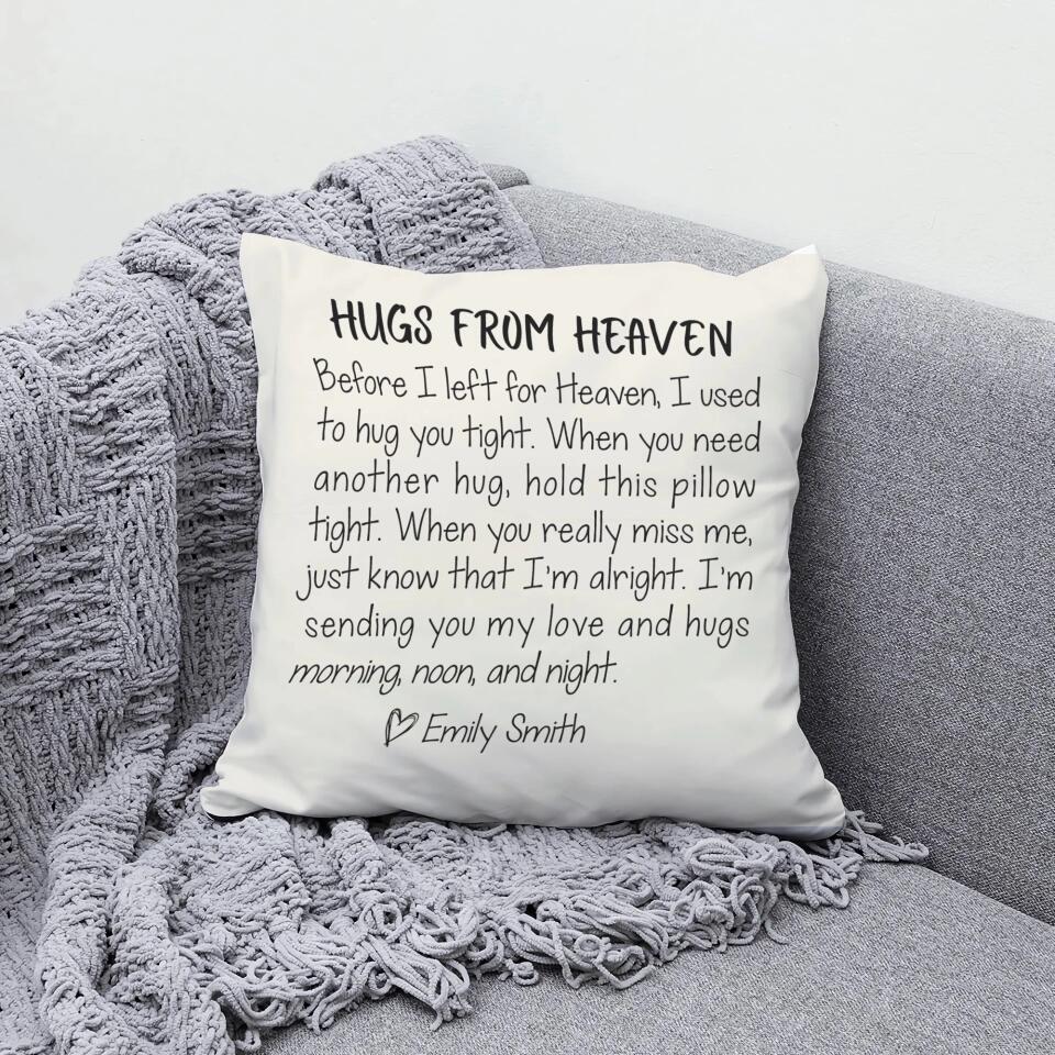 Hugs From Heaven Custom Pillow Memorial Gift For Loss Of Husband - Image 8