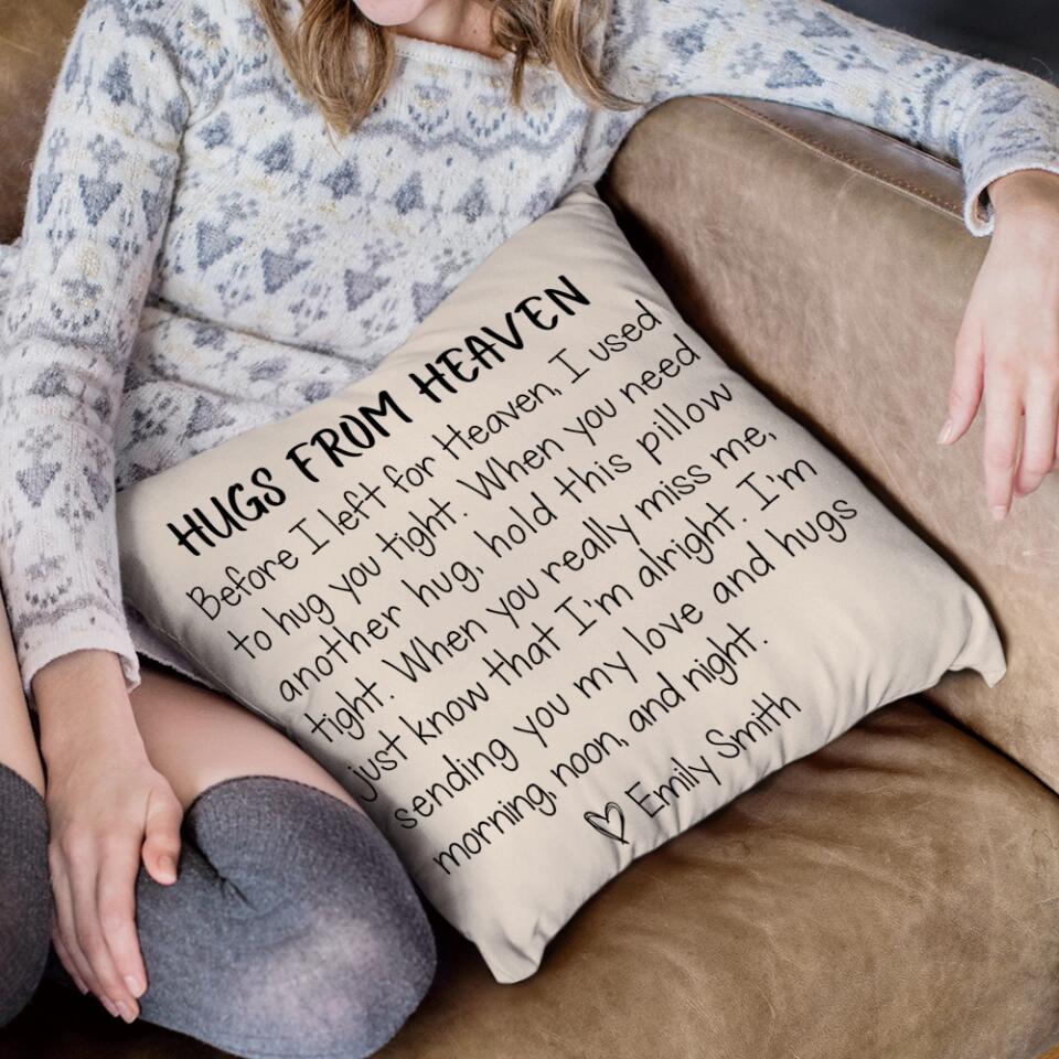 Hugs From Heaven Custom Pillow Memorial Gift For Loss Of Husband - Image 9