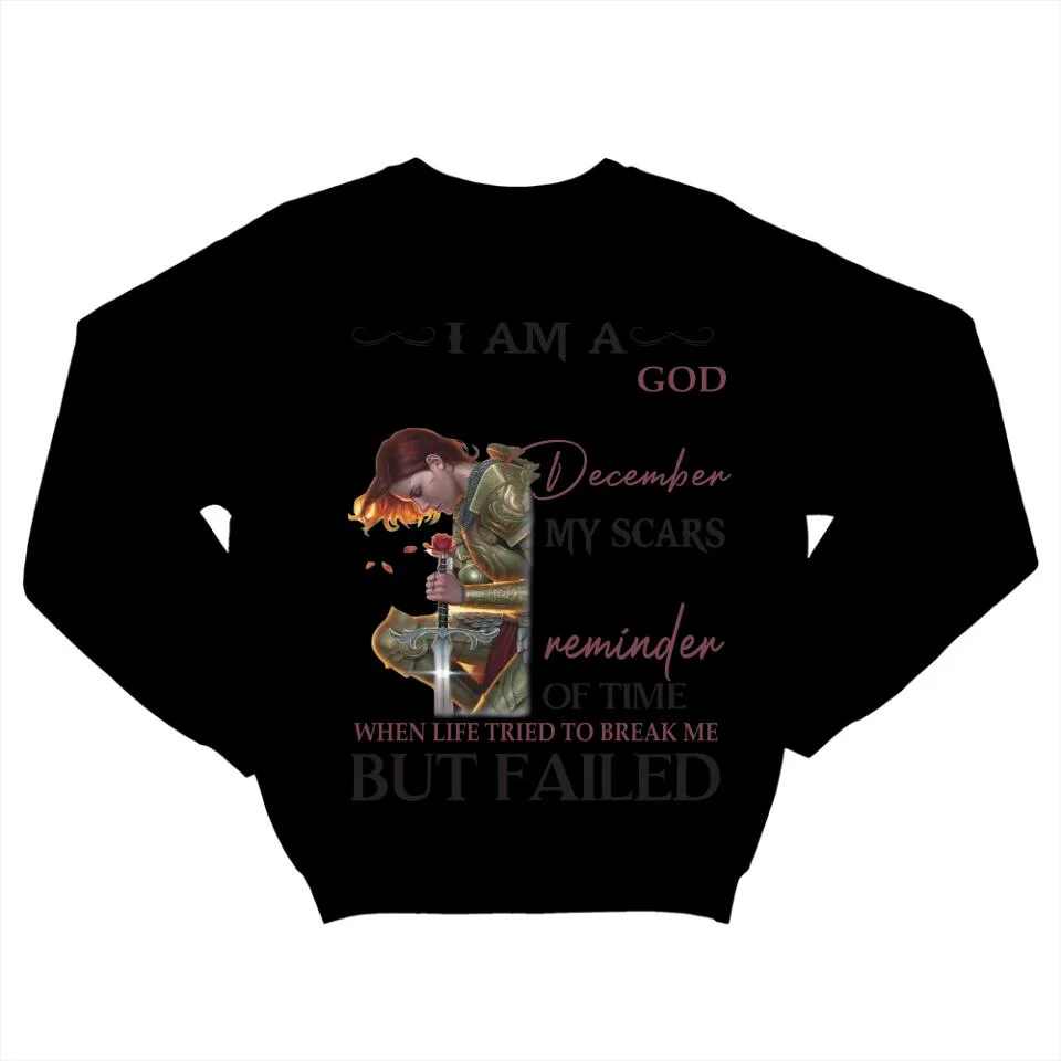 I Am Daughter Of God My Scars Tell A Story - Personalized T-shirt/Sweater - Custom Month - Gift For Girls For Her God Believer - 301IHPVSSW128 - Image 5