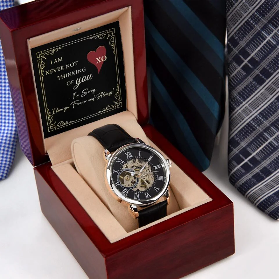 Personalized Valentine Gifts - I Am Never Not Thinking Of You Sorry Gift for Him Personalized Men's Watch - Image 5