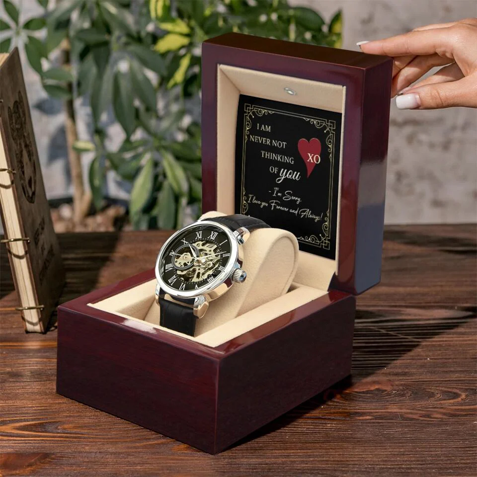 Personalized Valentine Gifts - I Am Never Not Thinking Of You Sorry Gift for Him Personalized Men's Watch - Image 6