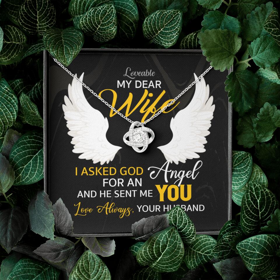 I Asked God For An Angel, And He Sent Me You - Love Knot Necklace - Anniversary Gift For Her - Image 4