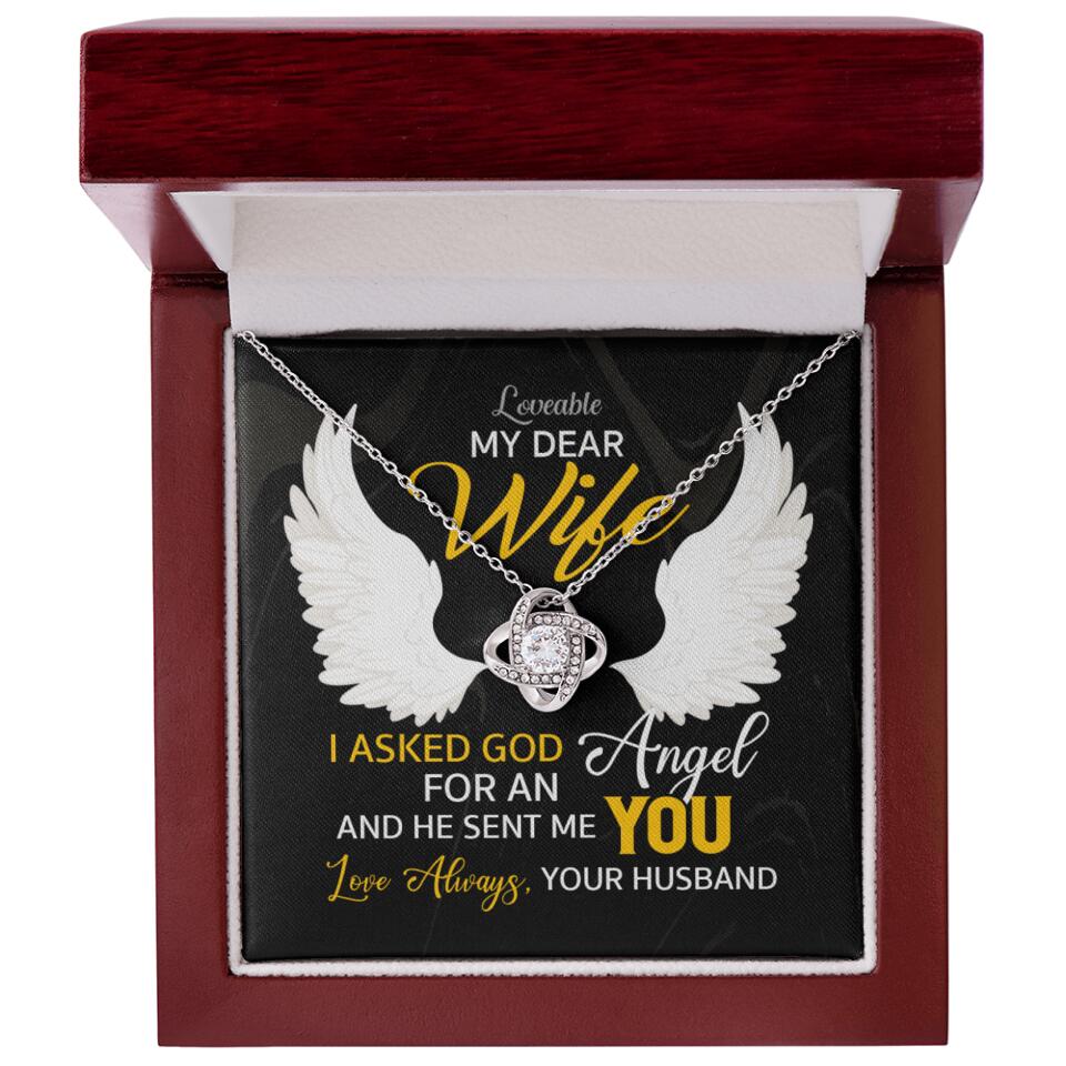 I Asked God For An Angel, And He Sent Me You - Love Knot Necklace - Anniversary Gift For Her - Image 6