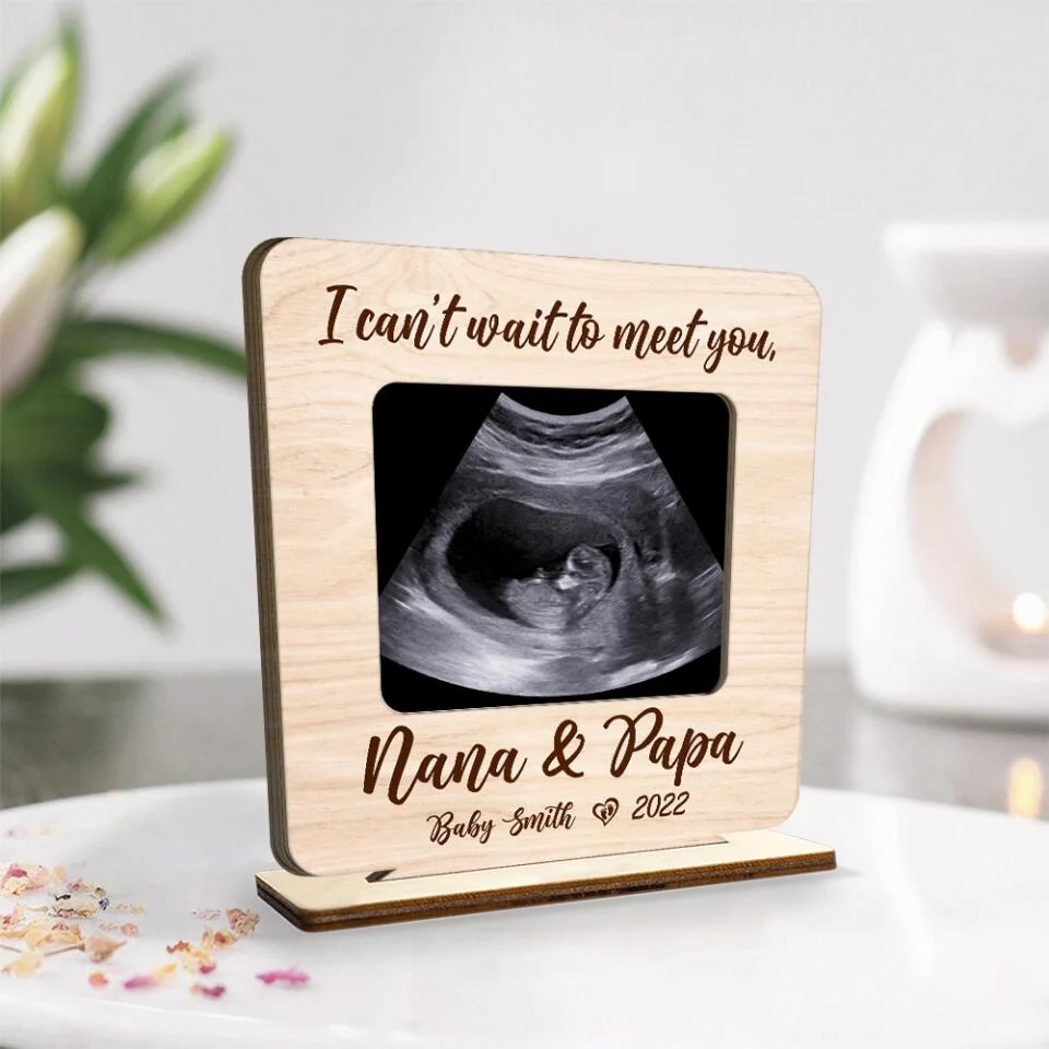 I Can't Wait To Meet You - Personalized Upload Photo Acrylic/Wooden Plaque - Best Gift For Pregnant Wife - Funny Gift For New Parents For Him/Her -  302IHPLNWP242 - Image 3
