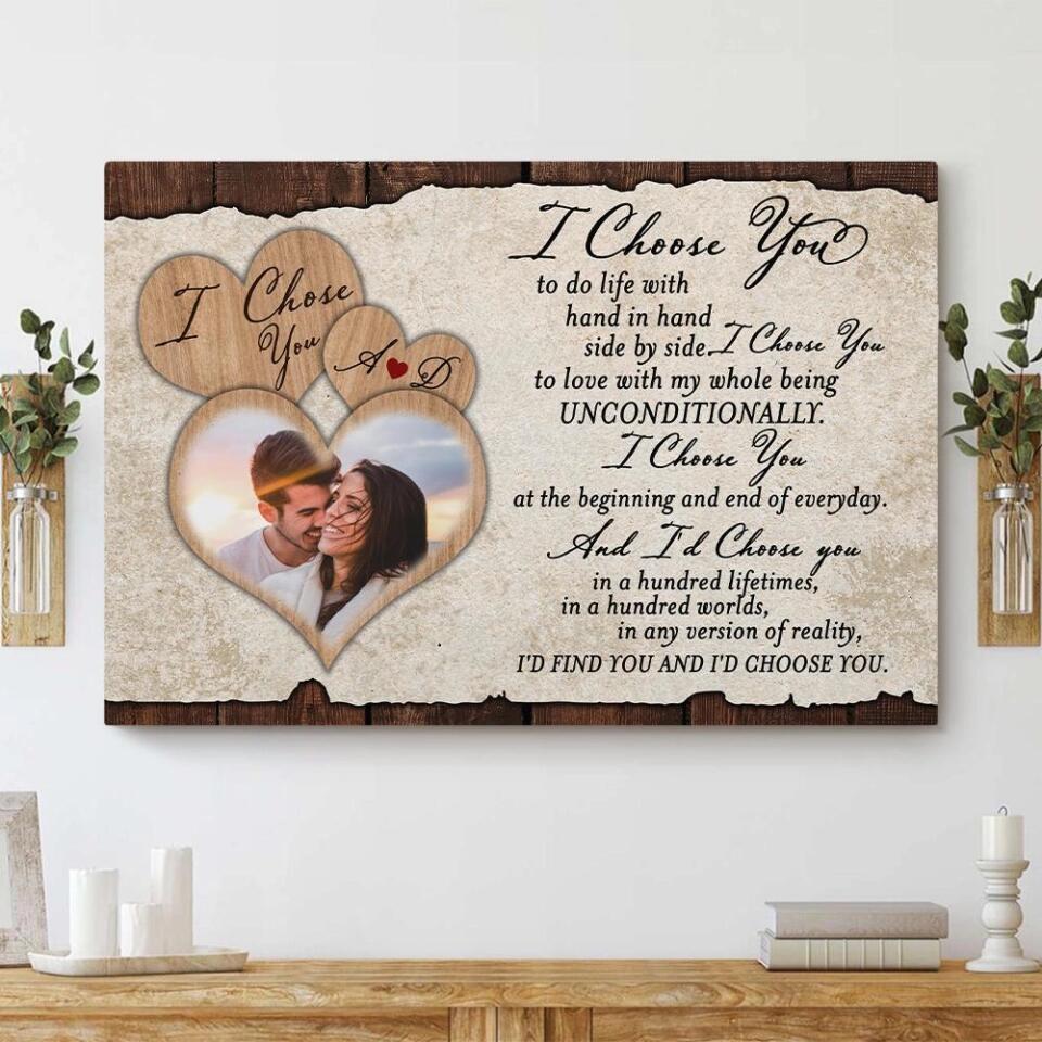 I Choose You To Do Life With Hand In Hand Custom Canvas Poster Anniversary Gift For Couples - Image 10