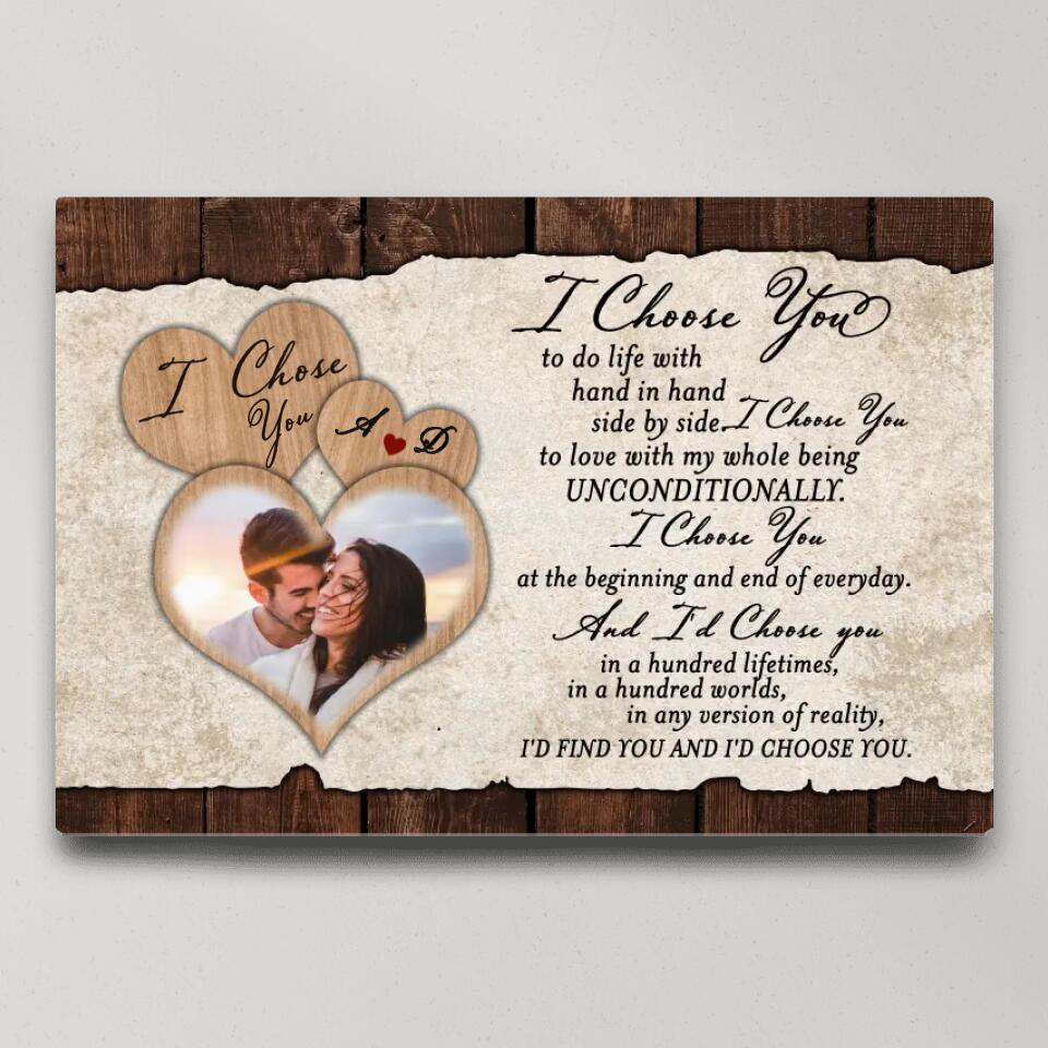I Choose You To Do Life With Hand In Hand Custom Canvas Poster Anniversary Gift For Couples - Image 6