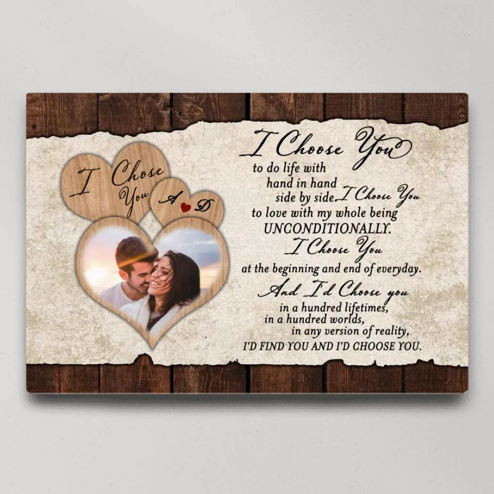 I Choose You To Do Life With Hand In Hand Custom Canvas Poster Anniversary Gift For Couples - Image 7