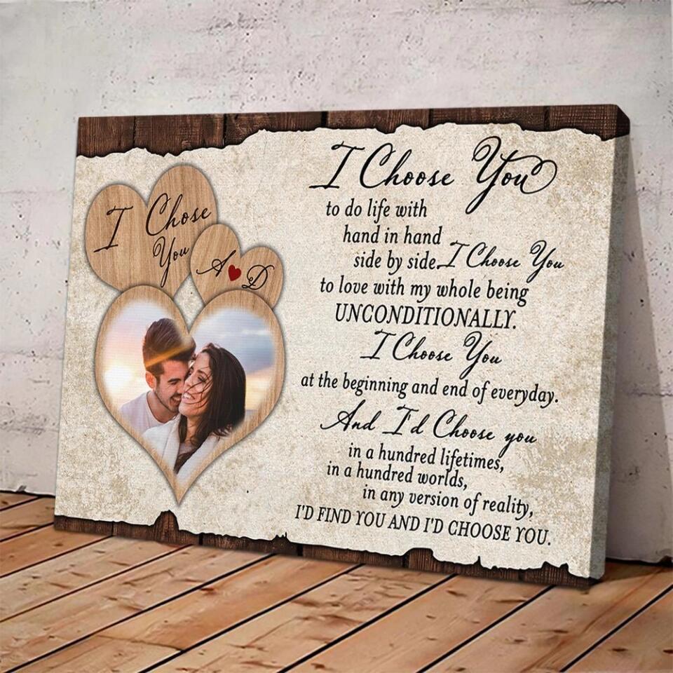 I Choose You To Do Life With Hand In Hand Custom Canvas Poster Anniversary Gift For Couples - Image 8